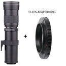 420-800mm F/8.3-16 Telephoto Manual Zoom Lens +T2 Adapter Ring for Canon EOS