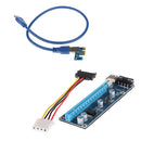 PCI-E 1x To 16x Powered USB 3.0 Audio Video Extender Riser Card Adapter Power Cable 60cm for LINUX MAC