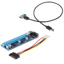 USB3.0 PCI-E Express 1x to16x Riser Card SATA Extension Cable 4 Pin