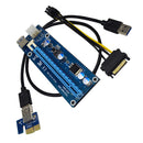 PCI-E 1x to 16x Mining Machine Enhanced Extender Riser Card Adapter with 60cm USB 3.0 and SATA Power Cable