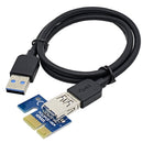 PCI-E 1x to 16x Mining Machine Enhanced Extender Riser Card Adapter with 60cm USB 3.0 and SATA Power Cable