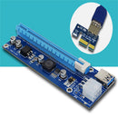 PCI-E 1x to 16x Mining Machine Enhanced Extender Riser Card Adapter with 60cm USB 3.0 and SATA Power Cable
