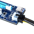 PCI-E 1x to 16x Mining Machine Enhanced Extender Riser Card Adapter with 60cm USB 3.0 and SATA Power Cable