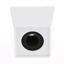 Trapezoid 40mm Round Handheld Mic Interview Microphone Logo Flag Station White