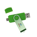 Swivel 64GB USB Flash Drive Memory Stick Storage Thumb U Disk for Smartphone PC Green