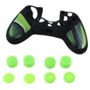Studded Anti-slip Silicone Skin Case Cover + 8 Pieces Caps for Sony PS4 Controller Green