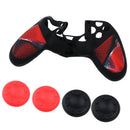 2Pair Thumbstick Cap Silicone Camo Skin Grip Case for PlayStation PS4 Red