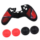 2Pair Thumbstick Cap Silicone Camo Skin Grip Case for PlayStation PS4 Red