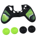 2Pair Silicone Thumbstick Grip Skin + Cover Case for PS4 Control Game Pad Green