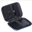 Blue Portable Shockproof PU Carrying Case Bag with Zipper for HDD/Headsets/Cable