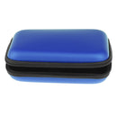 Blue Portable Shockproof PU Carrying Case Bag with Zipper for HDD/Headsets/Cable