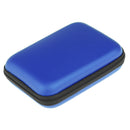 Blue Portable Shockproof PU Carrying Case Bag with Zipper for HDD/Headsets/Cable