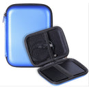 Blue Portable Shockproof PU Carrying Case Bag with Zipper for HDD/Headsets/Cable