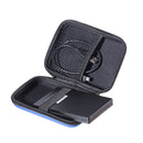 Blue Portable Shockproof PU Carrying Case Bag with Zipper for HDD/Headsets/Cable