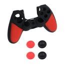 4 Pieces Thumbstick Cap Silicone Camo Skin Grip Case for PlayStation PS4 Red