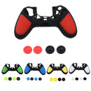 4 Pieces Thumbstick Cap Silicone Camo Skin Grip Case for PlayStation PS4 Red