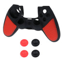 4 Pieces Thumbstick Cap Silicone Camo Skin Grip Case for PlayStation PS4 Red