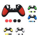 4 Pieces Thumbstick Cap Silicone Camo Skin Grip Case for PlayStation PS4 Red