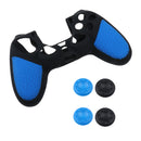4 Pieces Thumbstick Cap Silicone Camo Skin Grip Case for PlayStation PS4 Blue