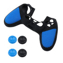 4 Pieces Thumbstick Cap Silicone Camo Skin Grip Case for PlayStation PS4 Blue