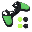 4 Pieces Thumbstick Cap Silicone Camo Skin Grip Case for PlayStation PS4 Green