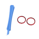 Custom Individualized Chrome Joysticks Thumbstick Grip Accent Rings + Teardown Rod for Xbox One Elite Console Controller Red