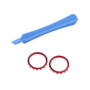 Custom Individualized Chrome Joysticks Thumbstick Grip Accent Rings + Teardown Rod for Xbox One Elite Console Controller Red