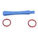 Custom Individualized Chrome Joysticks Thumbstick Grip Accent Rings + Teardown Rod for Xbox One Elite Console Controller Red