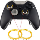 Unique Design Custom Chrome Accent Joystick Rings Set for Xbox One Elite Replacement Analog Sticks Game Controller Gold