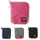 Portable Travel Mini USB Cable Cord Earphone Flash Drive Bag Storage Pouch M Black