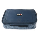 3pcs/set Waterproof Electronics Accessories Travel Organizer Cable Bag for Laptop Tablet USB Device L+M+S Blue