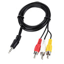 Audio Video AV Cable 3.5mm Headphone Jack to 3 RCA TV Cable DV Digital Camera CD Player MP3 MP4 VCR AV Out Cable