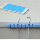 Cable Winder Earphone Cord Organizer Wire Storage Silicon Charge Holder Clip Blue