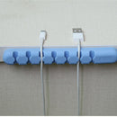 Cable Winder Earphone Cord Organizer Wire Storage Silicon Charge Holder Clip Blue