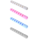 Cable Winder Earphone Cord Organizer Wire Storage Silicon Charge Holder Clip White