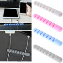 Cable Winder Earphone Cord Organizer Wire Storage Silicon Charge Holder Clip White