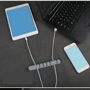 Cable Winder Earphone Cord Organizer Wire Storage Silicon Charge Holder Clip Grey