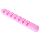 Cable Winder Earphone Cord Organizer Wire Storage Silicon Charge Holder Clip Pink