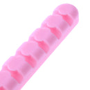Cable Winder Earphone Cord Organizer Wire Storage Silicon Charge Holder Clip Pink