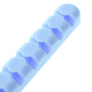 Cable Winder Earphone Cord Organizer Wire Storage Silicon Charge Holder Clip Blue