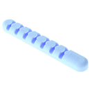 Cable Winder Earphone Cord Organizer Wire Storage Silicon Charge Holder Clip Blue