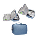 Electronics Travel Organizer Waterproof Storage Bag for Phone Laptop Accessories USB Device Blue