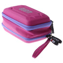 Carry Case Anti-shock Storage Bag for Digital Cables Power Bank Headsets Rose Red Double layer