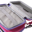 Carry Case Anti-shock Storage Bag for Digital Cables Power Bank Headsets Rose Red Double layer