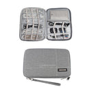 Waterproof Electronics Accessories USB Cable Earphone Organizer Storage Bag Case Gray