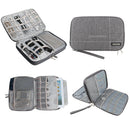 Double Layer Waterproof Electronics USB Cable Earphone Storage Organizer Bag Case Gray