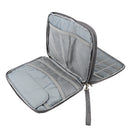 Double Layer Waterproof Electronics USB Cable Earphone Storage Organizer Bag Case Gray