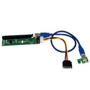 PCI-E 1X to 16X Riser Card Extender + 15Pin SATA to 4Pin IDE Power Cord + USB 3.0 Cable 50cm Green