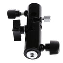 Dual Hot Shoe Flash Bracket Mount w/ Umbrella Socket for Studio Video Photo