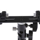 Dual Hot Shoe Flash Bracket Mount w/ Umbrella Socket for Studio Video Photo